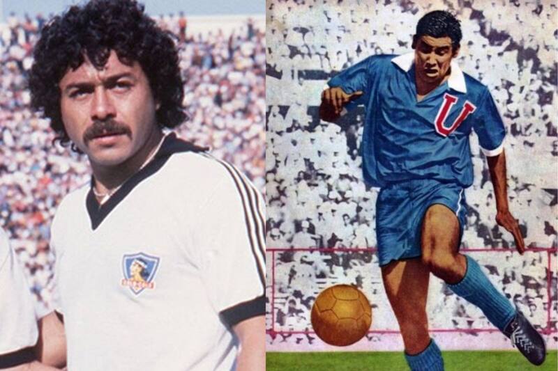 Carlos Caszely y Carlos Campos, los goleadores histporicos de Colo Colo y la U, respectivamente.