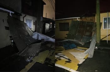 Tornado en Penco ocasionó daños en viviendas y derribó postes de luz