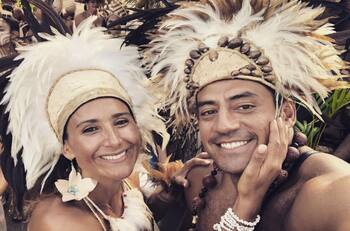 “Disfrutamos del carnaval en familia”: Hotuiti, Fran Ayala y Hotunui se lucieron en la Tapati Rapa Nui 2021