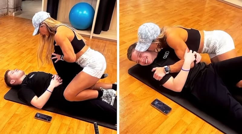 Nicole Moreno entrenando junto a su hijo. Créditos: Instagram
