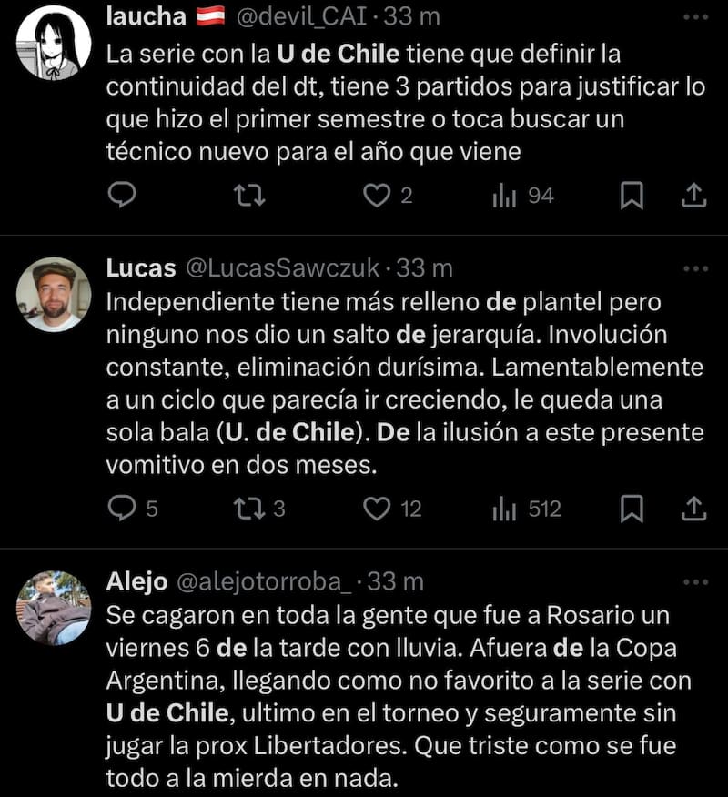 Hinchas de Independiente sobre la llave de Copa Sudamericana.