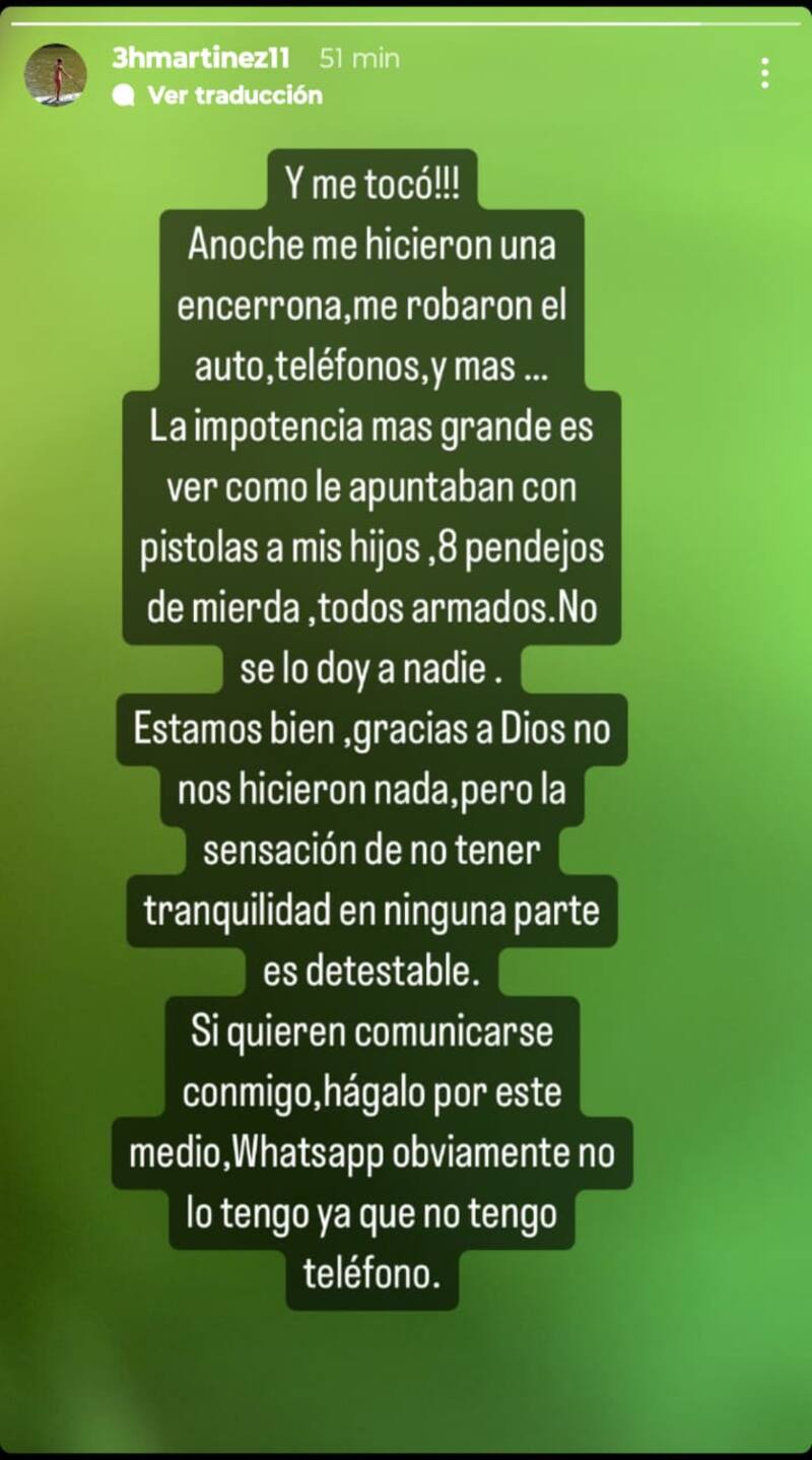 El relato de Hans Martínez.