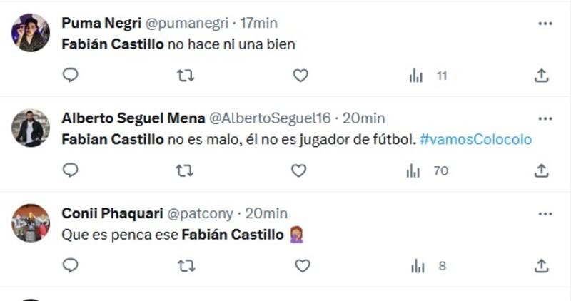 Los mensaje de los hinchas contra Fabián Castillo