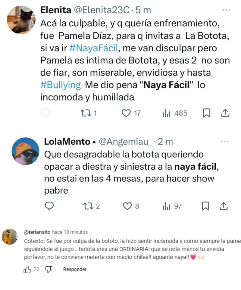 Naya Fácil y los comentarios en X y YouTube por el incomodo momento vivido con Botota Fox.