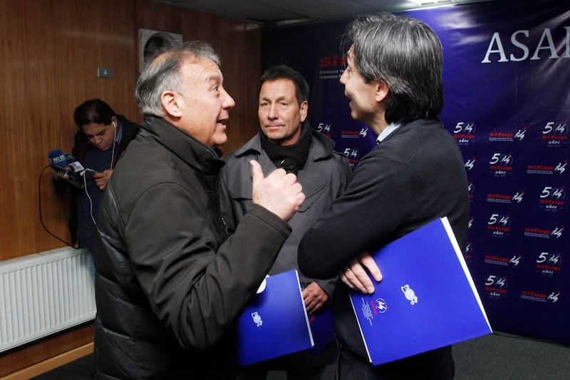 con el presidente del Sifup, Carlos Soto, y Fernando Díaz en 2016. Foto: Aton.