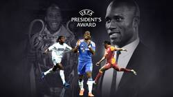 Didier Drogba es galardonado con el premio Presidentes de la UEFA