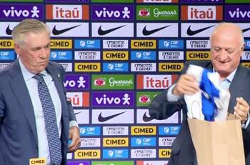 Junto a Scolari: así fue la presentación de Carlo Ancelotti como DT de Brasil