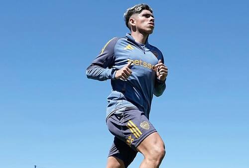 durante un entrenamiento de Boca Juniors.