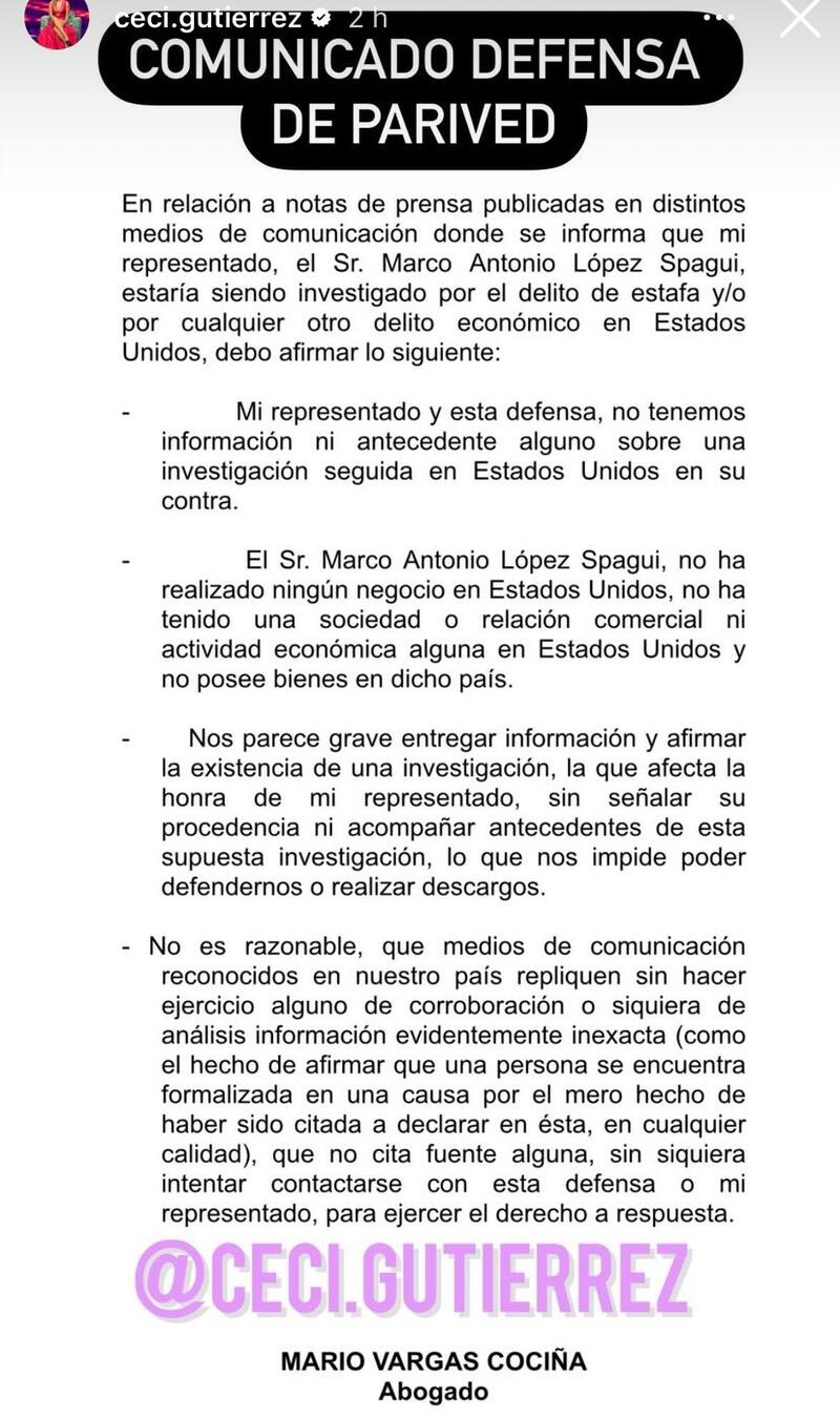 Parived se defiende de las acusaciones de estafa.