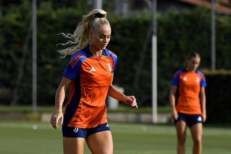 entrenando en la Juventus