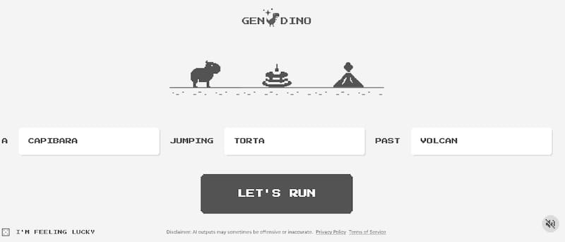 En nuestro caso, elegimos que un capibara esquivara tortas mientras recorre un paisaje con volcanes.