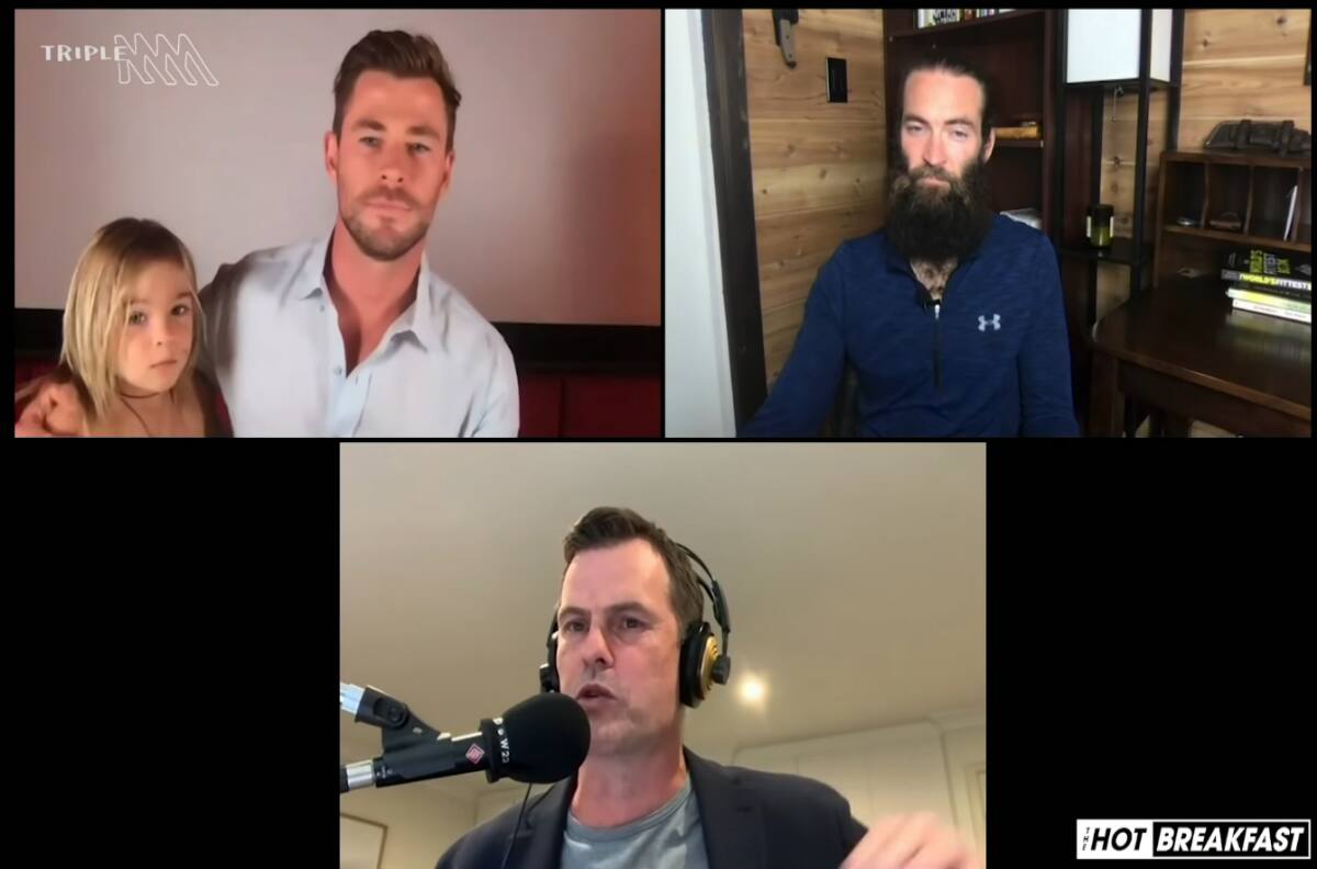 Hijo de Chris Hemsworth se coló en entrevista y el actor tuvo una tierna reacción