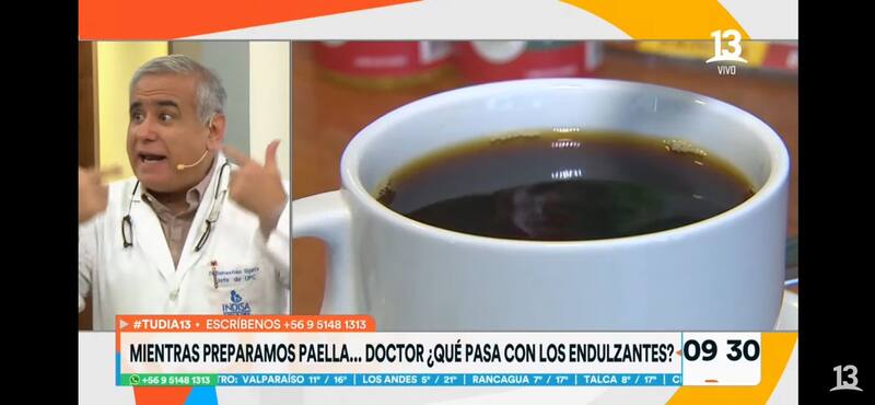 Doctor Ugarte habló en Tu Día ante la alerta de la OMS sobre los edulcorantes. Créditos: Captura Canal 13
