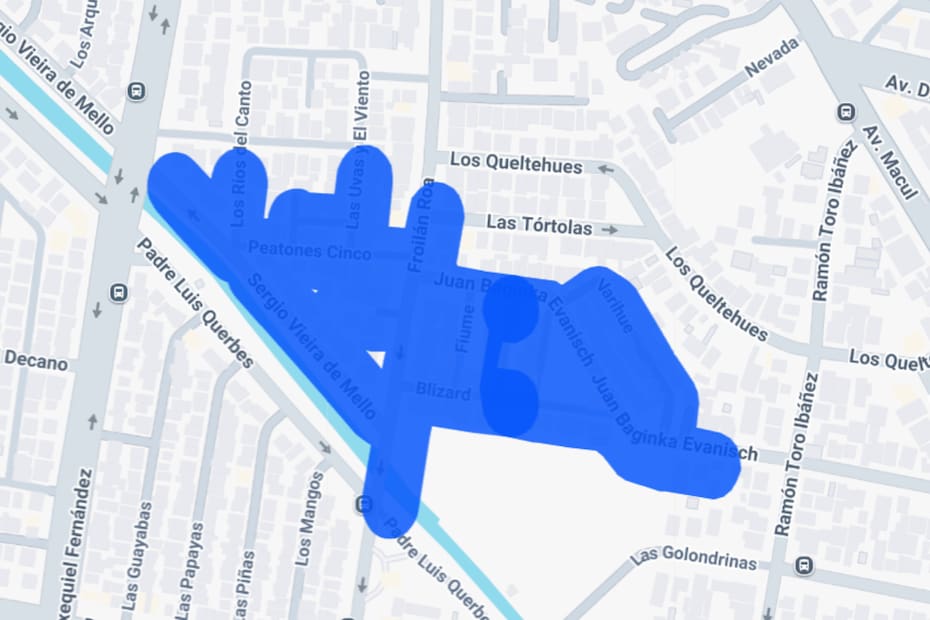 Sector afectado por el corte de luz.