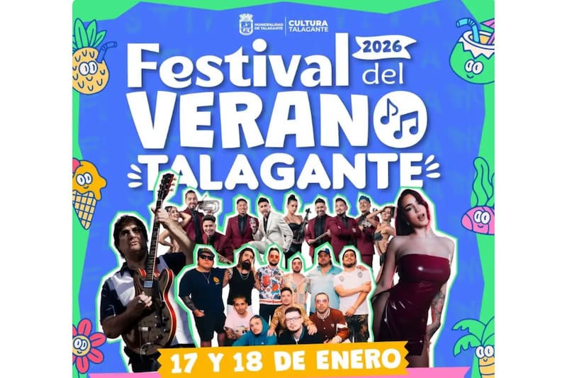 Contará con la participación de grandes artistas nacionales y locales.
Créditos: Municipalidad de Talagante.