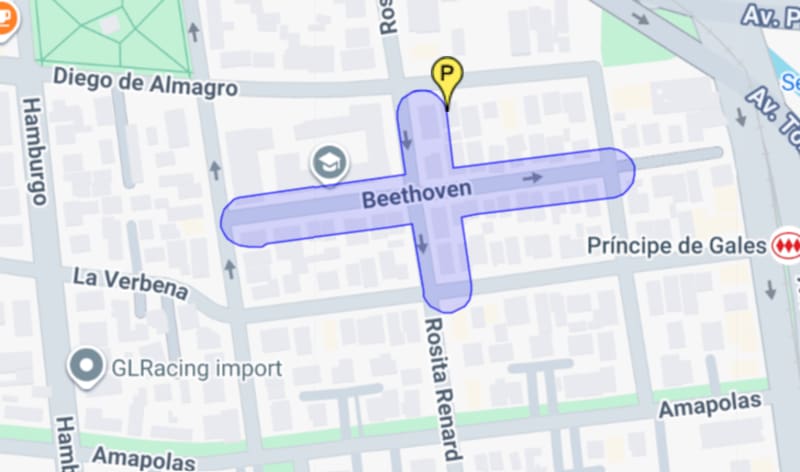 Solo parte de las calles Beethoven y Rosita Renard se verán afectadas. Foto: Aguas Andinas.