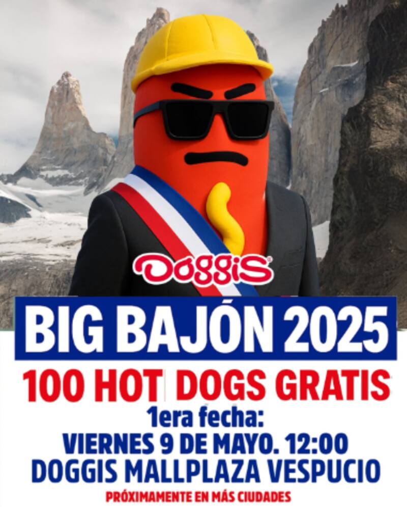 La empresa regalará 100 hot dogs en la sucursal del Mall Plaza Vespucio.