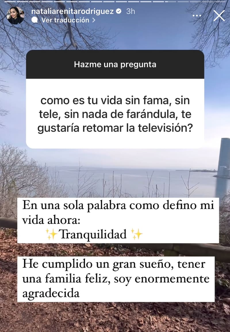 Natalia Rodríguez y cómo ha cambiado su vida alejada de la televisión.