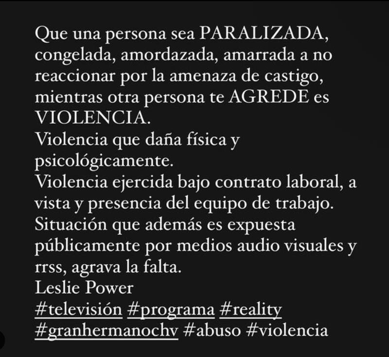 Leslie Power se fue en contra de "Gran Hermano".