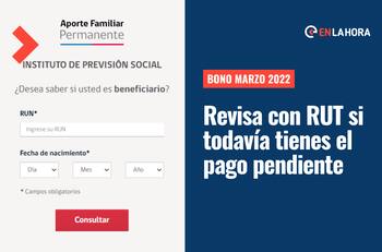 Bono Marzo 2022: ¿Cómo saber con mi RUT si tengo pendiente el pago y hasta cuándo lo puedo cobrar?