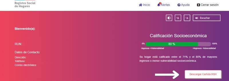 Aquí puedes descargar tu cartola o Ficha de Protección Social del Registro Social de Hogares.