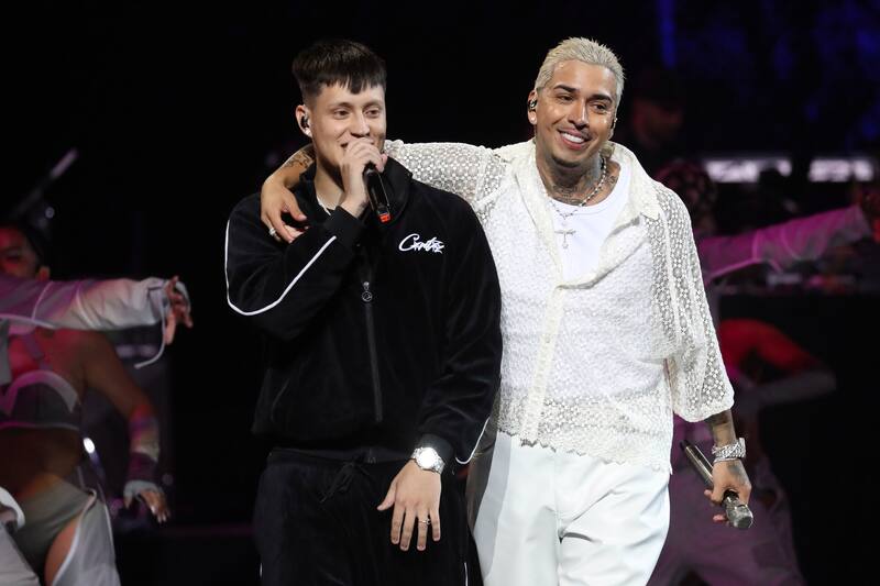 Young Cister y Kidd Voodoo cantanron juntos en el Festival de Viña 2024. Foto: ATON.