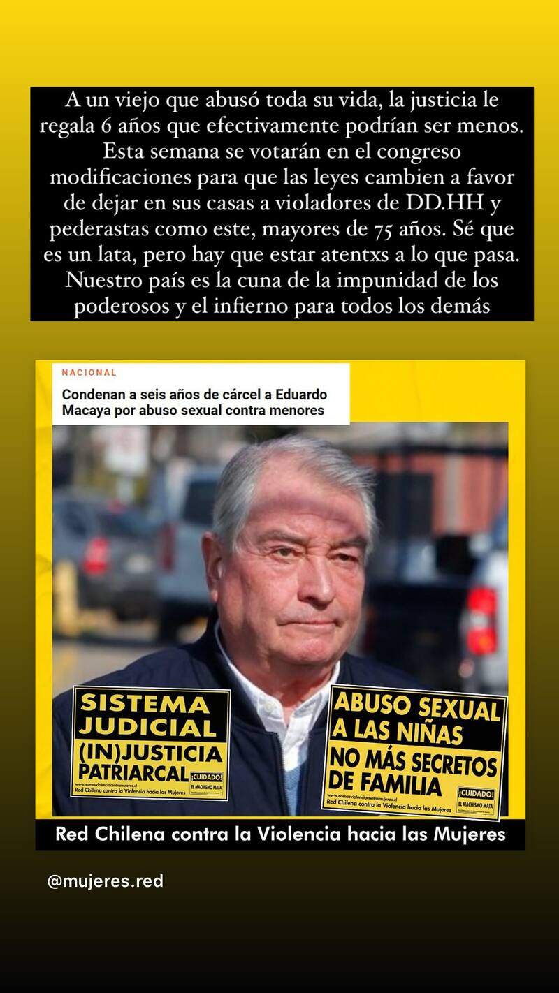 Natalia Valdebenito contra Eduardo Macaya