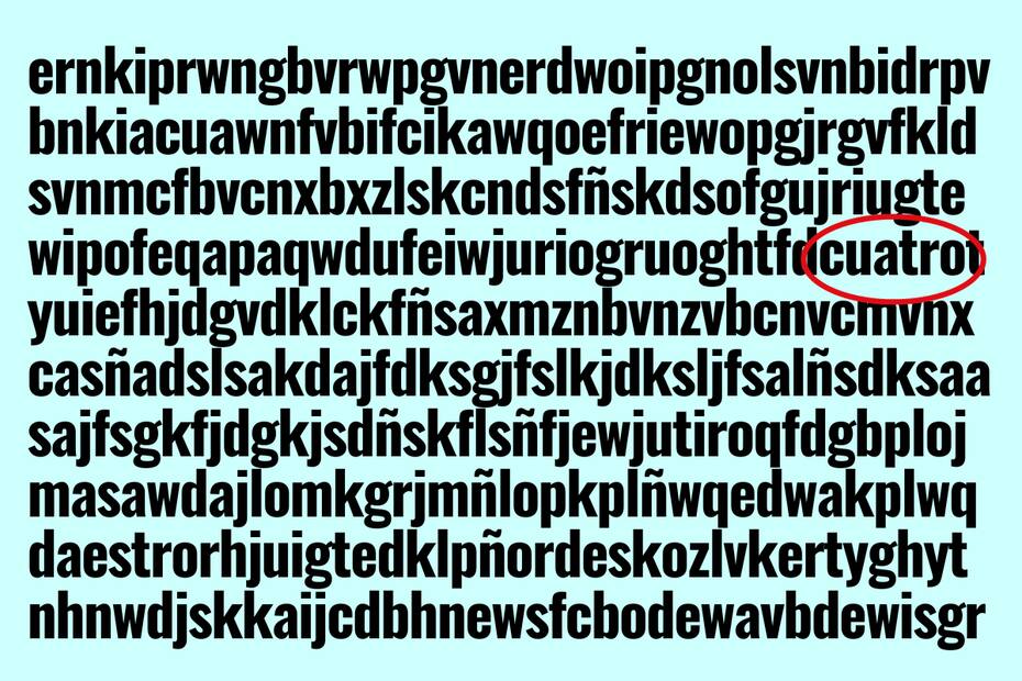 Acá se encontraba la palabra CUATRO en el test visual.