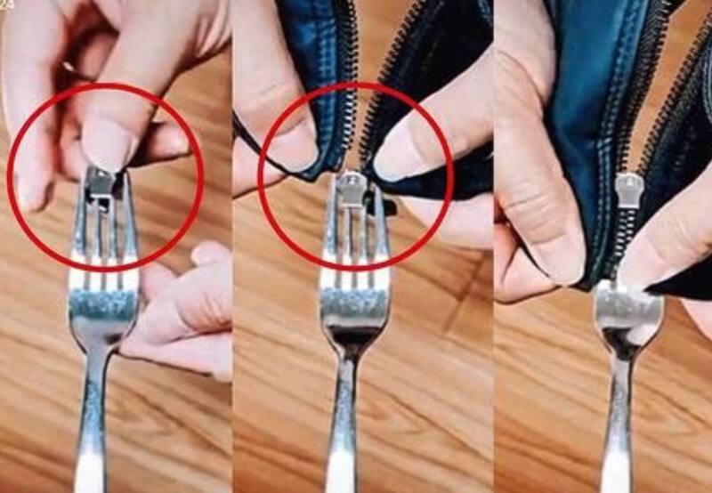 Truco casero con un tenedor para arreglar un cierre | Foto: @avelinne24-TikTok