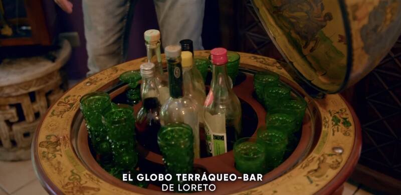 El bar en forma de globo terráqueo. Créditos: Canal 13.