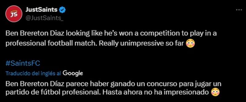 Los hinchas del Southampton criticaron duramente a Ben Brereton.