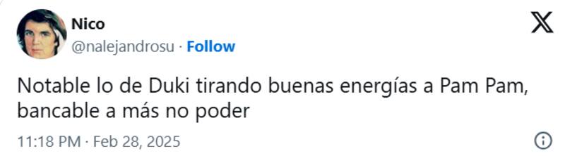 celebraron la actitud de Duki hacía Pampam en el Festival de Viña 2025