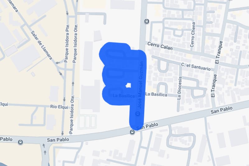 Sector afectado por el corte de luz.