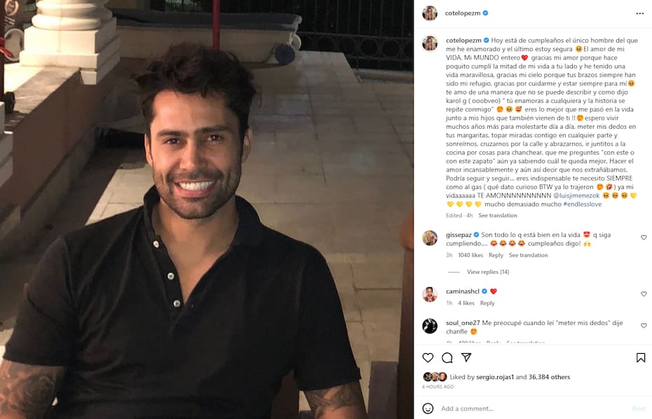 Coté López le dedica emotivo mensaje cumpleañero a Luis Jiménez por Instagram.