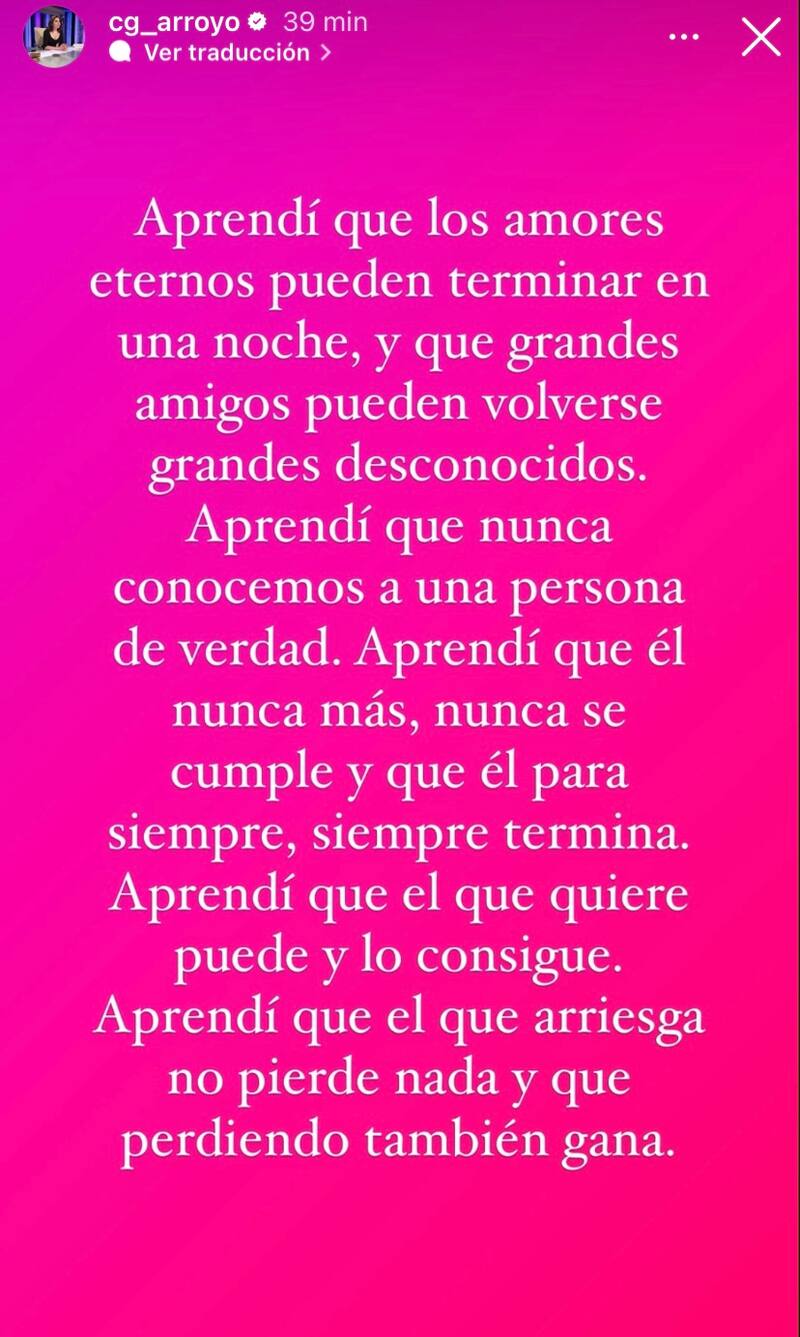 Carmen Gloria Arroyo y su reflexión.