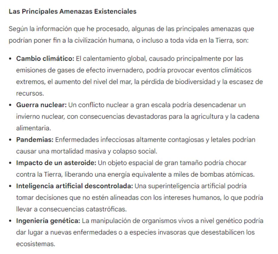 La Inteligencia Artificial apunta a que estas serían las razones que podrían causar el apocalipsis.