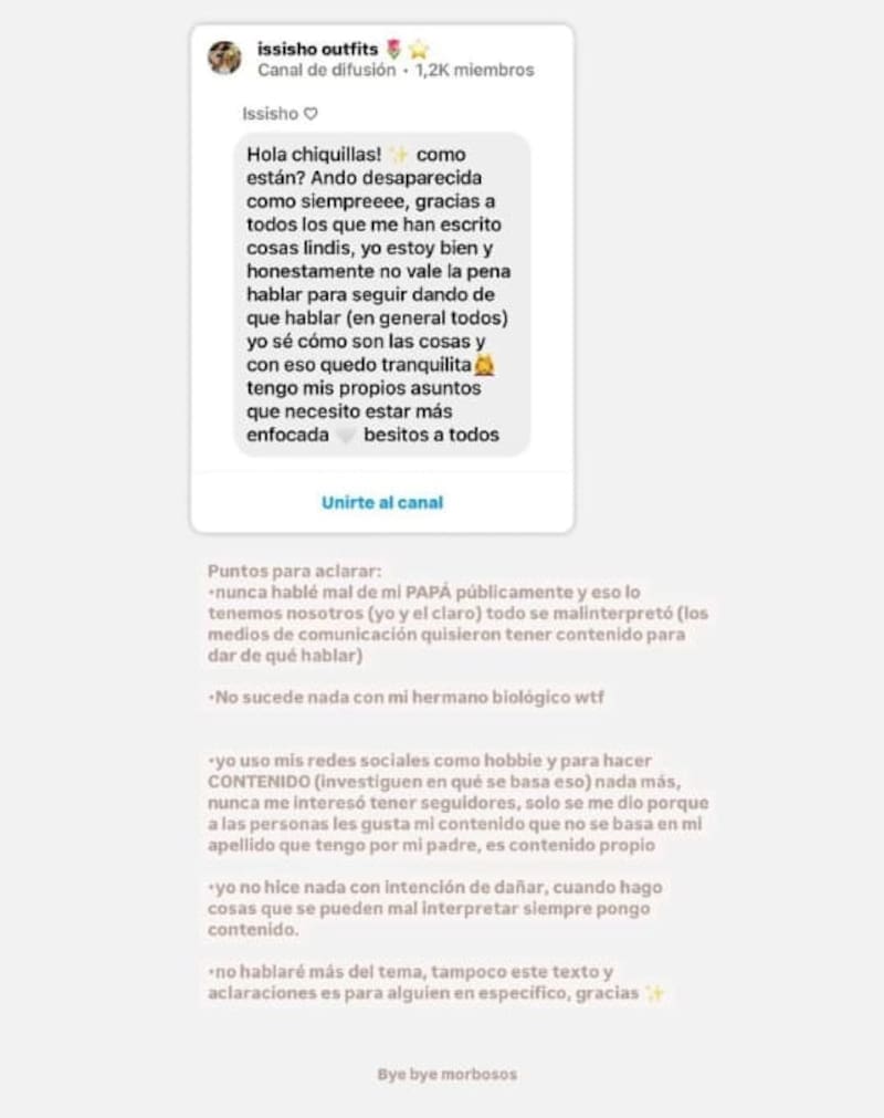 Historia de Issis Méndez. Créditos: Instagram