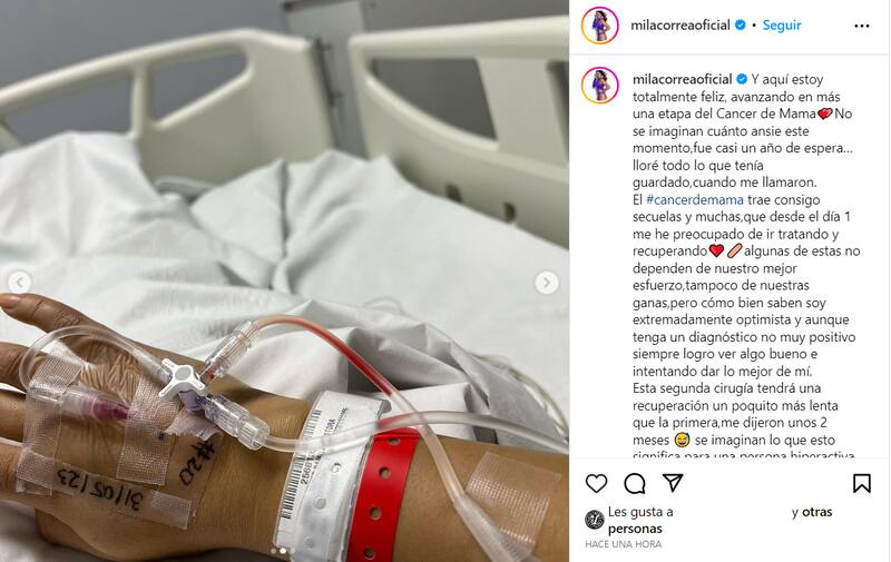 El reflexivo posteo de Mila Correa.
