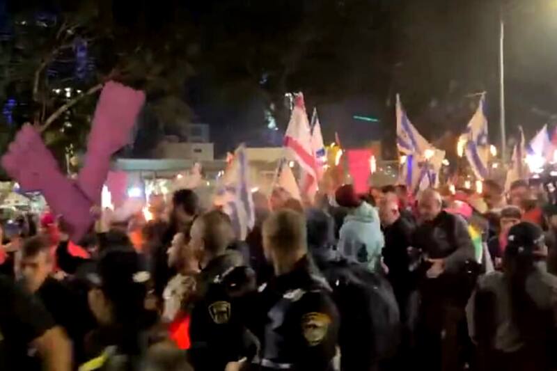 Marchas multitudinarias en Tel Avid.
Crédito: Captura de video.