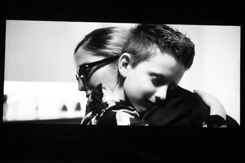 junto a su hijo Santiago.