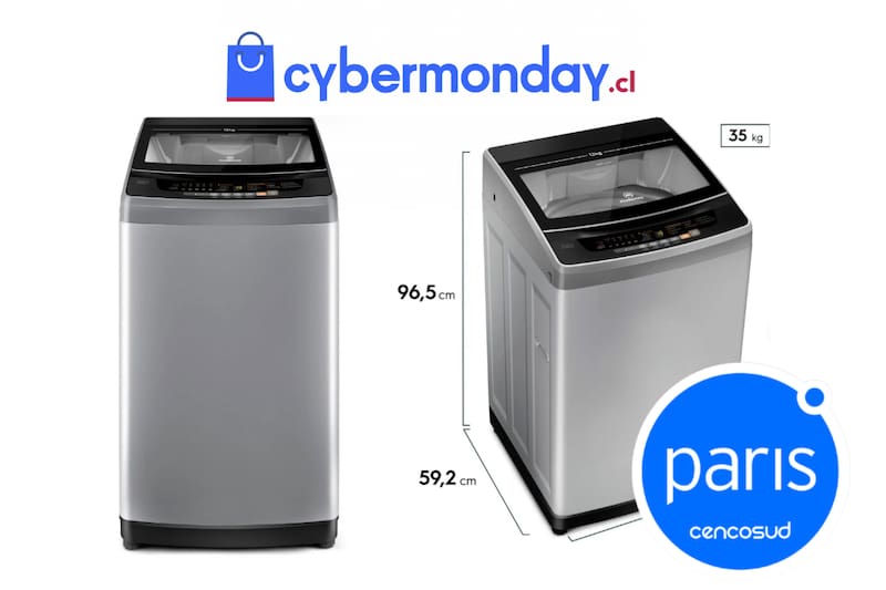 Descuentos de hasta un 53% en lavadoras en Tiendas Paris.