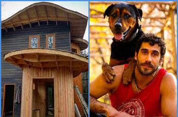 Con vista al volcán: Pedro Astorga muestra los rincones de la casa que le construye su primo en Pucón