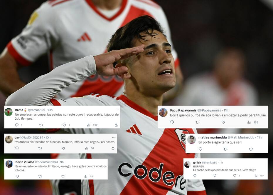 Las críticas de los hinchas de River Plate a Pablo Solari tras el partido contra Barracas Central