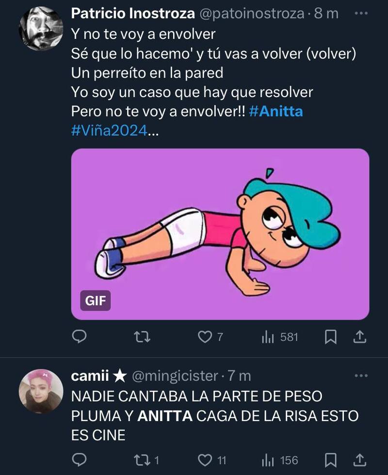 Comentarios al show de Anitta.