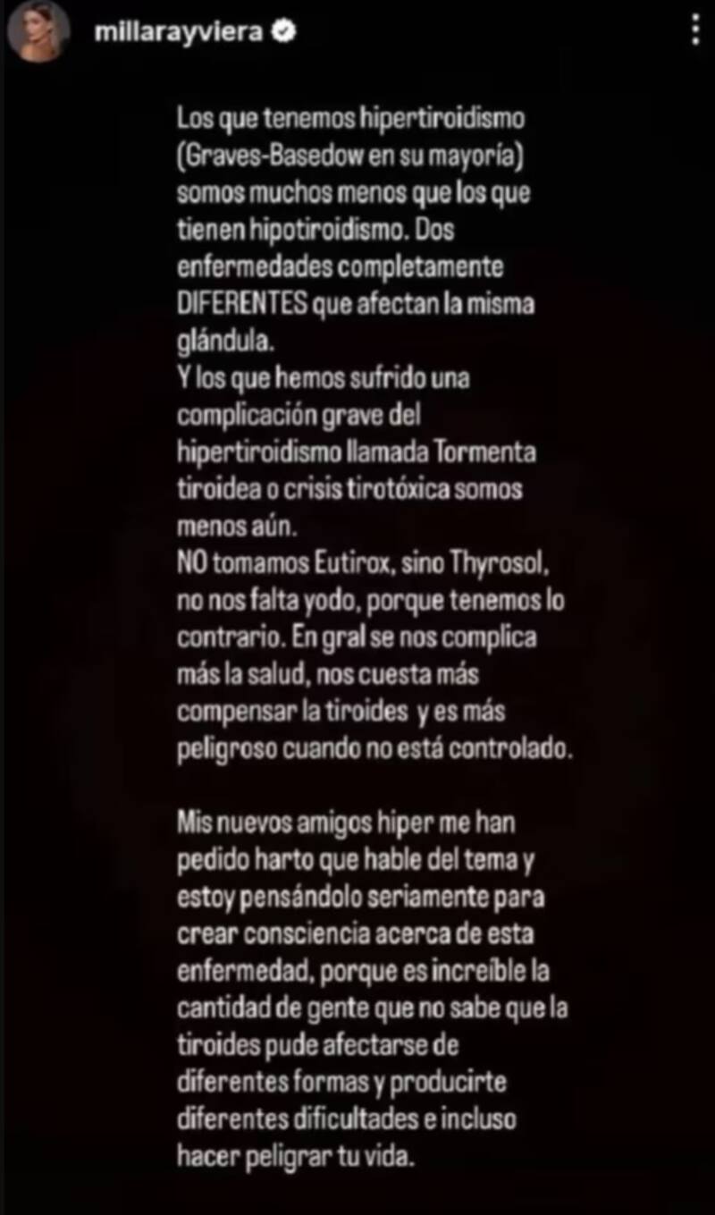 La animadora reveló detalles de su complejo estado de salud.