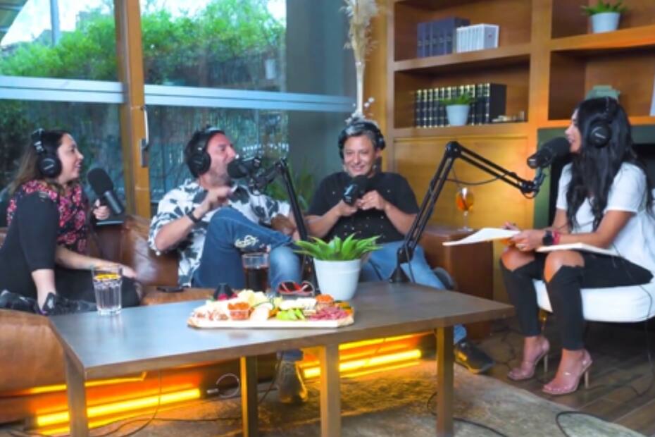 Pamela Díaz, Sergio Rojas, Daniel Fuenzalida y Chiqui Aguayo en el podcast "Hoy es Hoy"/ Instagram