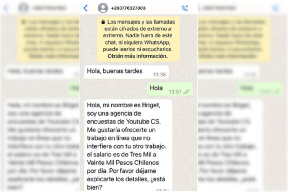 Este es el mensaje que reciben las personas al momento de la estafa.