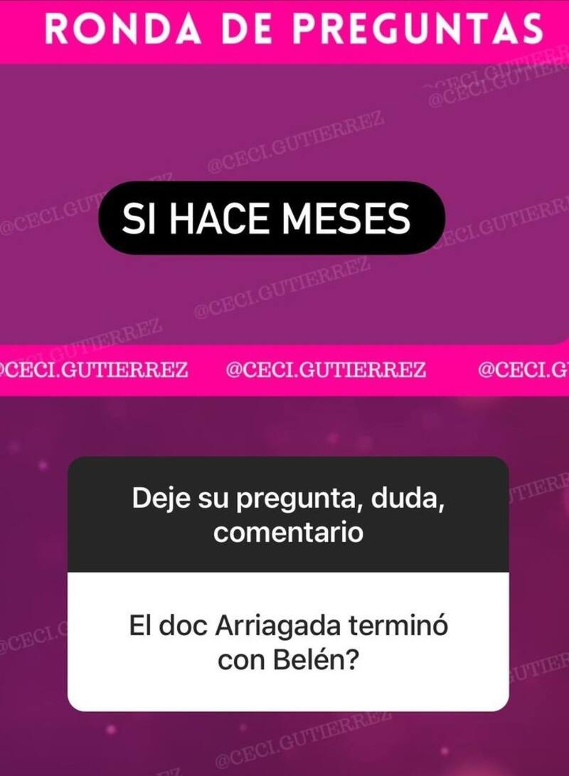 Cecilia Gutiérrez confirmó el quiebre entre Cristián Arriagada y Belén Martinic. Créditos: Instagram