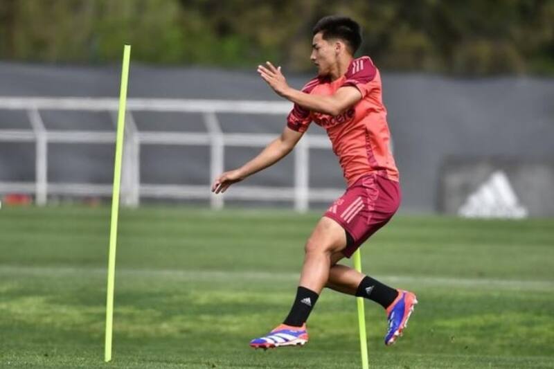entrenando en River Plate.