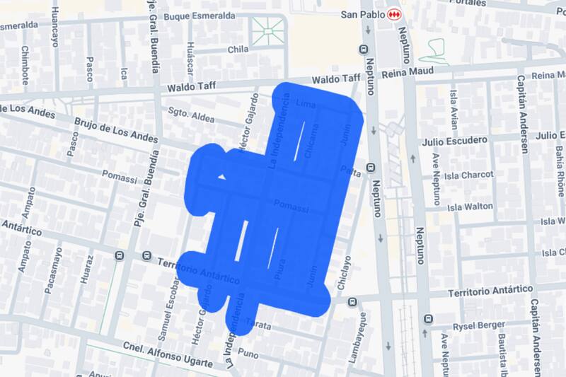 Sector afectado por el corte de luz.